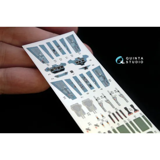 Quinta QD72012 - 1/72 3D-Printed & coloured Interior for Su-30SM Zvezda kit