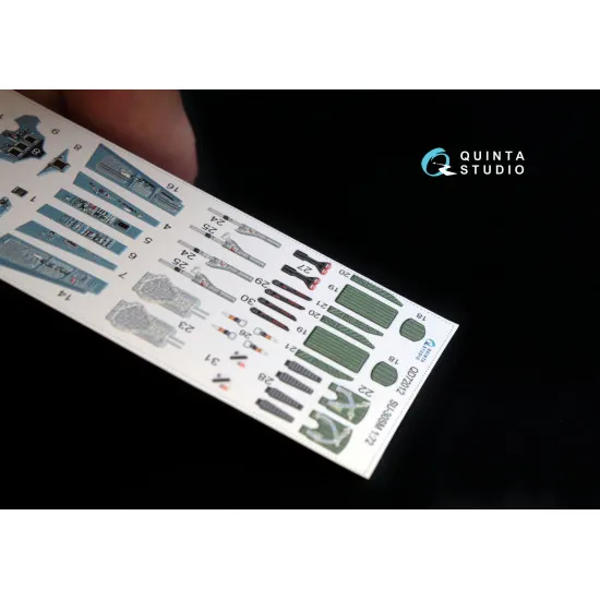 Quinta QD72012 - 1/72 3D-Printed & coloured Interior for Su-30SM Zvezda kit