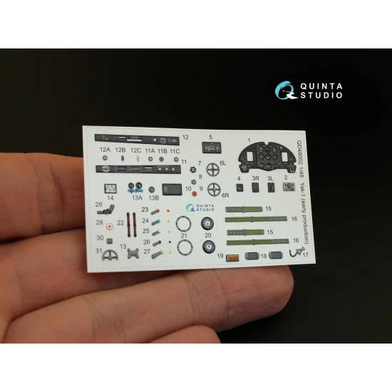 Quinta QD48002 - 1/48 3D-Printed coloured interior Yak-1 early for all kits