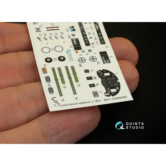 Quinta QD48003 - 1/48 3D-Printed coloured interior for Yak-1 mid.prod all kits