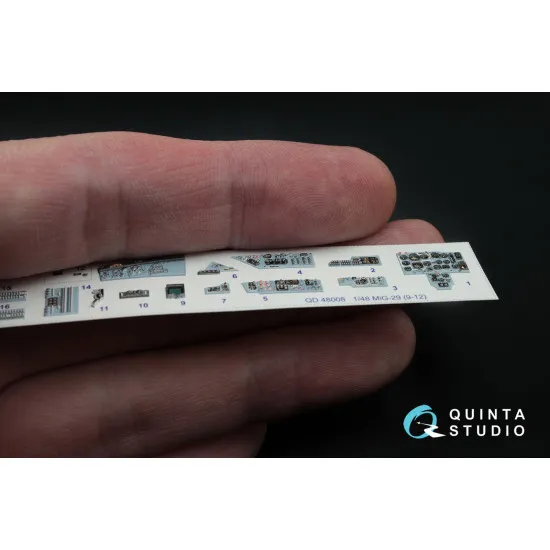 Quinta QD48008 - 1/48 3D-Printed and Coloured Interior for MiG-29 (9-12) (GWH Kit)