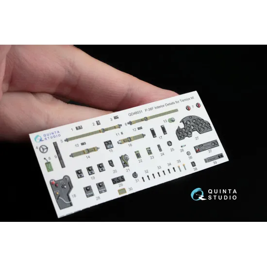 Quinta QD48031 - 1/48 3D-Printed & Coloured Interior for P-38F Tamiya Kit