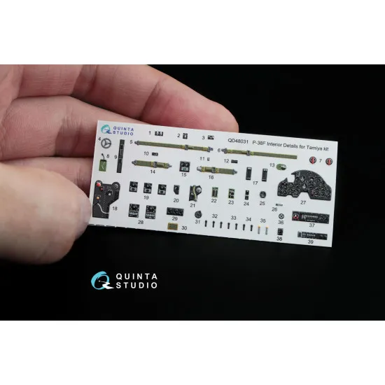 Quinta QD48031 - 1/48 3D-Printed & Coloured Interior for P-38F Tamiya Kit