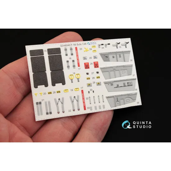 Quinta QD48046 - 1/48 3D-Printed & coloured interior for F-16I (Hasegawa kit)