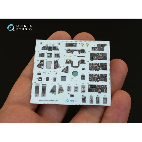 Quinta QD48070 - 3D-Printed Interior on decal paper for F-14D Tamiya Quinta QD48070 - 3D-Printed Interior on decal paper for F-14D Tamiya