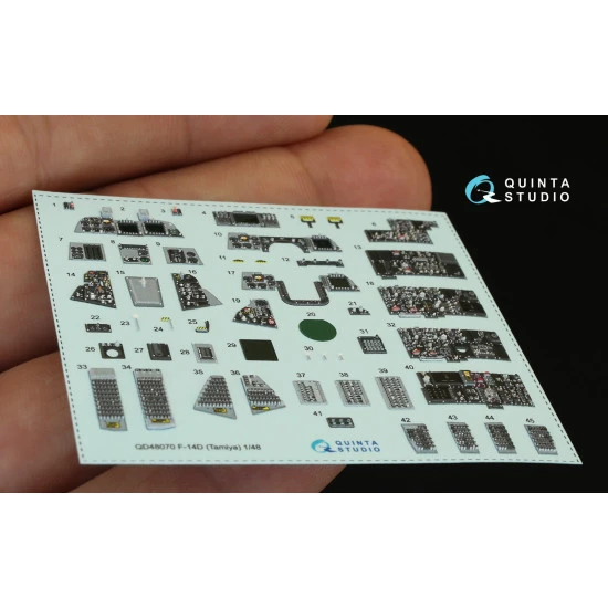 Quinta QD48070 - 3D-Printed Interior on decal paper for F-14D Tamiya Quinta QD48070 - 3D-Printed Interior on decal paper for F-14D Tamiya