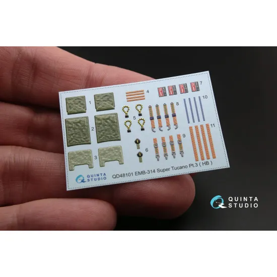 Quinta QD48101 - 1/48 3D-Printed interior for EMB-314 Super Tucano (HobbyBoss)