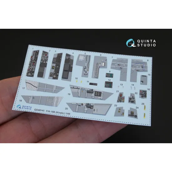 Quinta QD48145 - 1/48 3D-Printed colored interior for F/A-18B Kinetic kit
