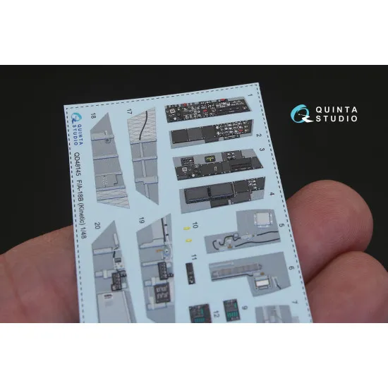 Quinta QD48145 - 1/48 3D-Printed colored interior for F/A-18B Kinetic kit