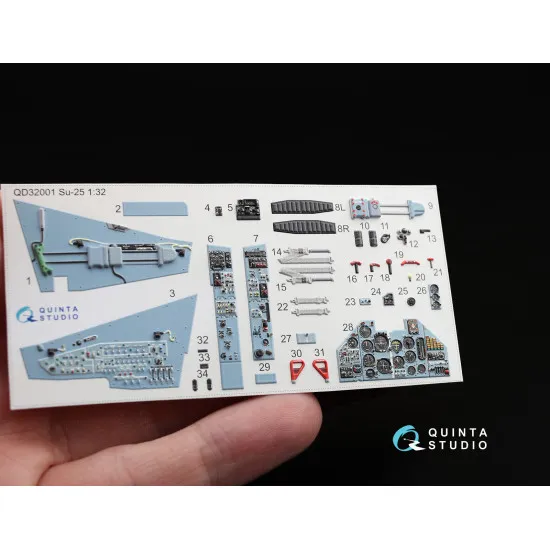 Quinta QD32001 - 1/32 3D-Printed & coloured interior for Su-25 (Trumpeter kit)