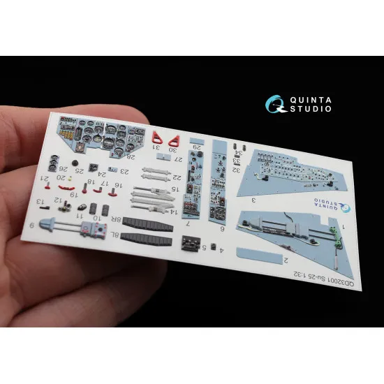 Quinta QD32001 - 1/32 3D-Printed & coloured interior for Su-25 (Trumpeter kit)