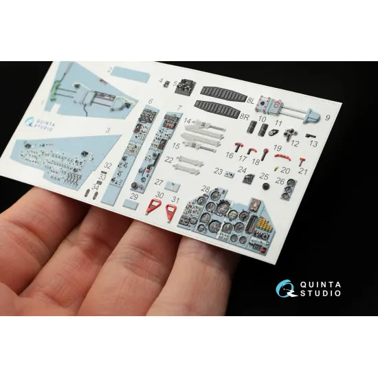 Quinta QD32001 - 1/32 3D-Printed & coloured interior for Su-25 (Trumpeter kit)
