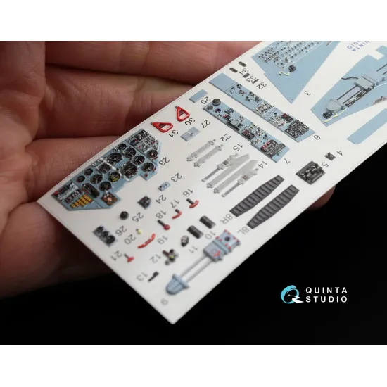 Quinta QD32001 - 1/32 3D-Printed & coloured interior for Su-25 (Trumpeter kit)