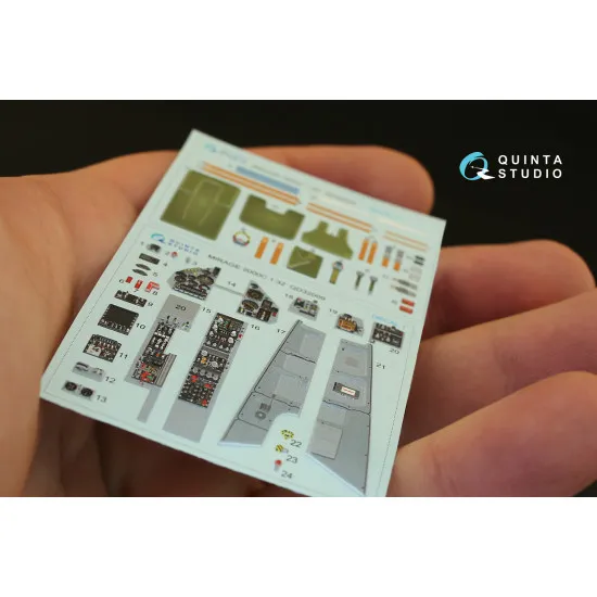 Quinta QD32009 - 1/32 3D-Printed interior for Mirage 2000C (Kitty Hawk)