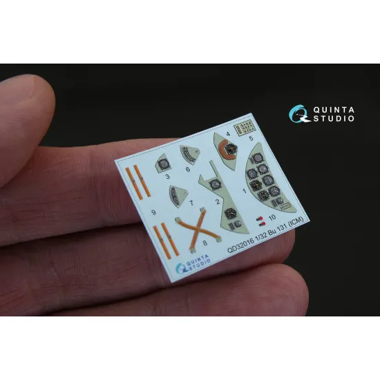 Quinta QD32016 - 1/32 3D-Printed & Coloured Interior for Bu 131 (ICM Kit)