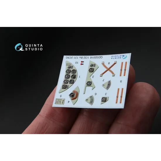 Quinta QD32016 - 1/32 3D-Printed & Coloured Interior for Bu 131 (ICM Kit)