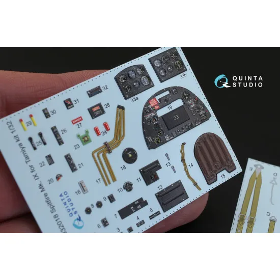 Quinta QD32018 - 1/32 3D-Printed Interior for Spitfire Mk.IX (Tamiya)