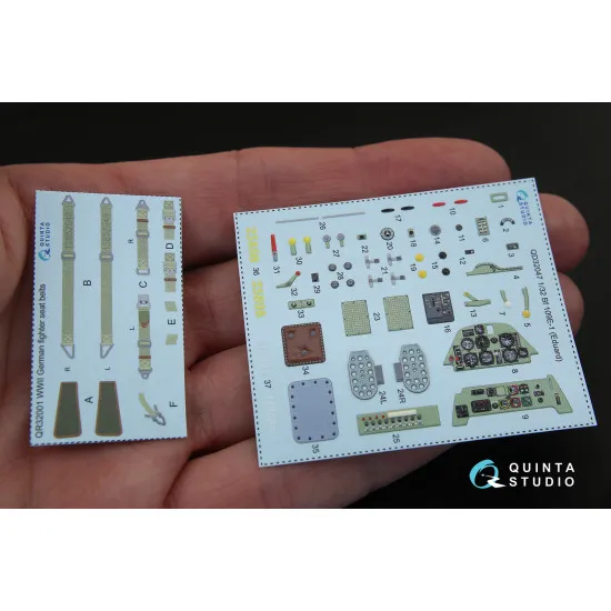 Quinta QD32047 - 1/32 3D-Printed interior for Bf 109E-1 (Eduard kit)