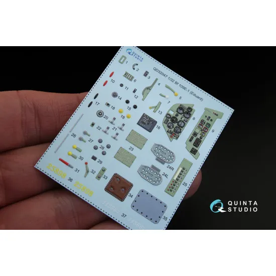 Quinta QD32047 - 1/32 3D-Printed interior for Bf 109E-1 (Eduard kit)