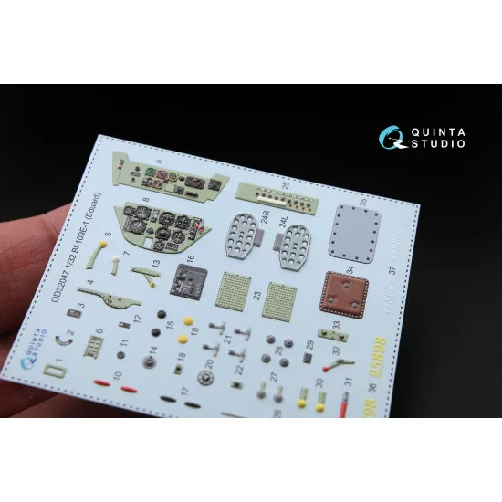 Quinta QD32047 - 1/32 3D-Printed interior for Bf 109E-1 (Eduard kit)