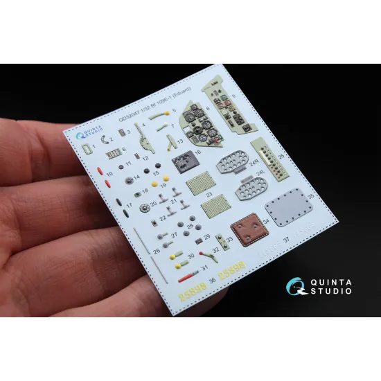 Quinta QD32047 - 1/32 3D-Printed interior for Bf 109E-1 (Eduard kit)