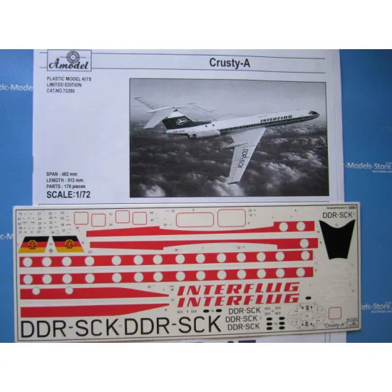 Tupolev Tu-134 Interflug airlines 1/72 Amodel 72260