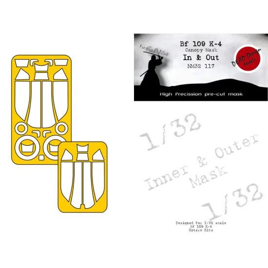 Dead Design Nm32117 1/32 Painting Canopy Mask Bf 109k-4 In And Out For Kotare Kits