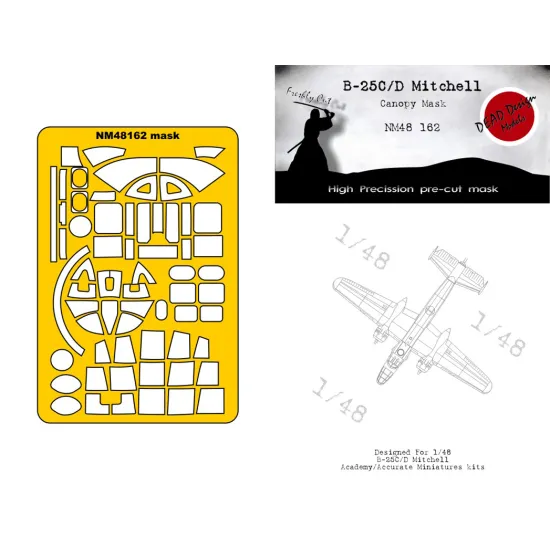 Dead Design Nm48162 1/48 Painting Canopy Mask B-25c/D Mitchell For Academy