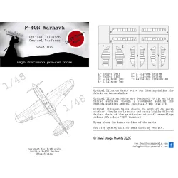 Dead Design Sm48079 1/48 Set Of Spray Mask P-40n Warhawk For Eduard