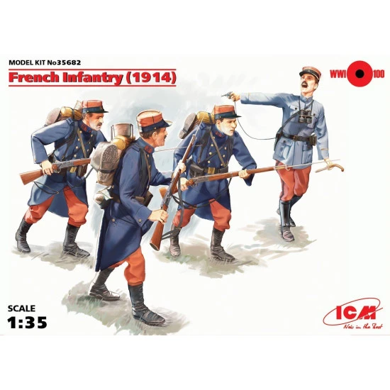 WWI French infantry (1914) 4 figures 1/35 ICM 35682 WWI French infantry (1914) 4 figures 1/35 ICM 35682