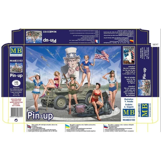 PRETTY, NICE, SEXY US GIRLS Pin-Up 6 fig. 1/35 MASTER BOX 35183