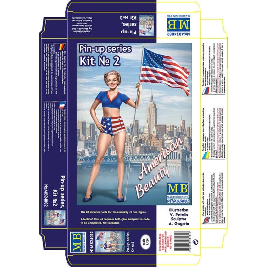 AMERICAN BEAUTY GIRL PIN-UP SERIES BETTY PLASTIC MODEL KIT 1/24 MASTER BOX 24002