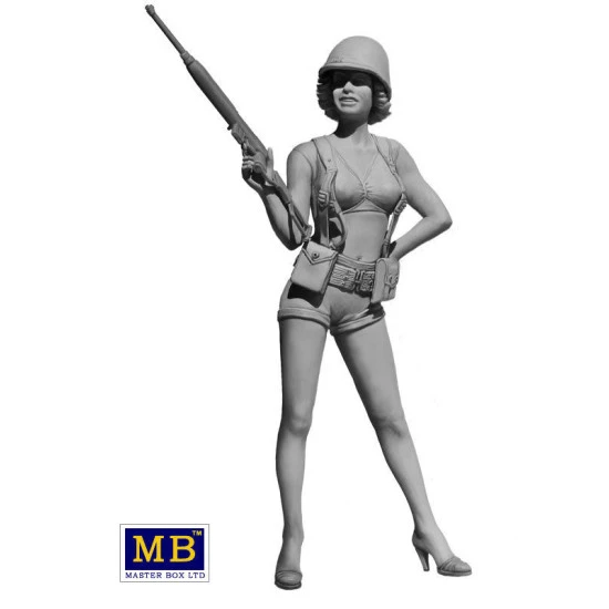 US ARMY GIRL PIN-UP SERIES ALICE PLASTIC MODEL KIT 1/24 MASTER BOX 24003