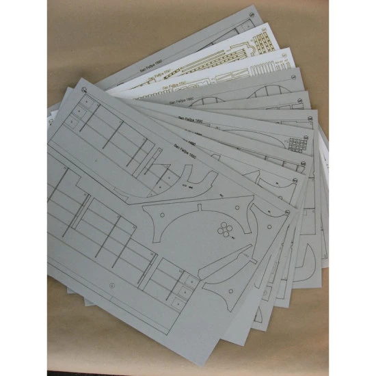 LASER CUTTING FOR MILITARY FLEET BATTLESHIP I RANK SAN FELIPE 1/100 OREL 203/2