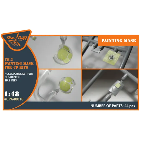 Clear Prop CPA48018 - 1/48 - TB.2 painting mask for Claer Prop CP4809 Clear Prop CPA48018 - 1/48 - TB.2 painting mask for Claer Prop CP4809
