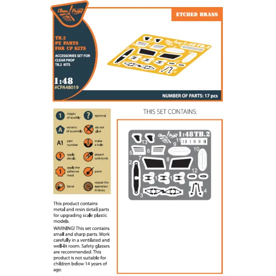 Clear Prop CPA48019 - 1/48 - TB.2 Photo-etched parts for Claer Prop CP4809