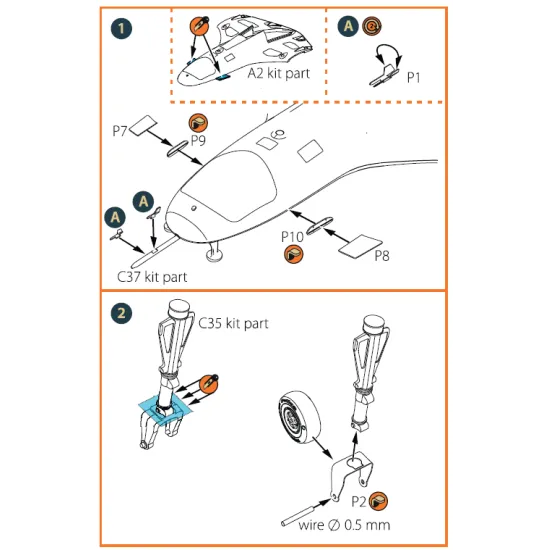 Clear Prop CPA48019 - 1/48 - TB.2 Photo-etched parts for Claer Prop CP4809