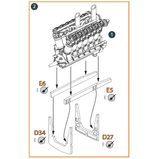 Clear Prop CPA72086 - 1/72 - Liberty L-12 engine set 3D print. Upgrade set