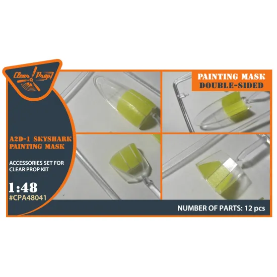 Clear Prop Cpa48041 1/48 A2d 1 Skyshark Double Sided Painting Mask On Yellow Kabuki Paper For Cp Kits Accessories Kit