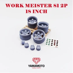 Yamamoto Ymprim6 1/24 Wheels Work Meister S1 2p 18inch 5 Nuts, Adapters, Decals