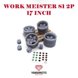Yamamoto Ymprim5 1/24 Wheels Work Meister S1 2p 17inch 4 Nuts, Adapters, Decals