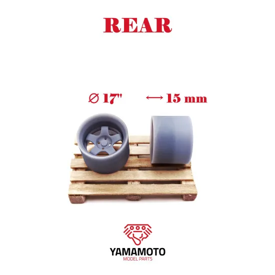 Yamamoto Ymprim5 1/24 Wheels Work Meister S1 2p 17inch 4 Nuts, Adapters, Decals