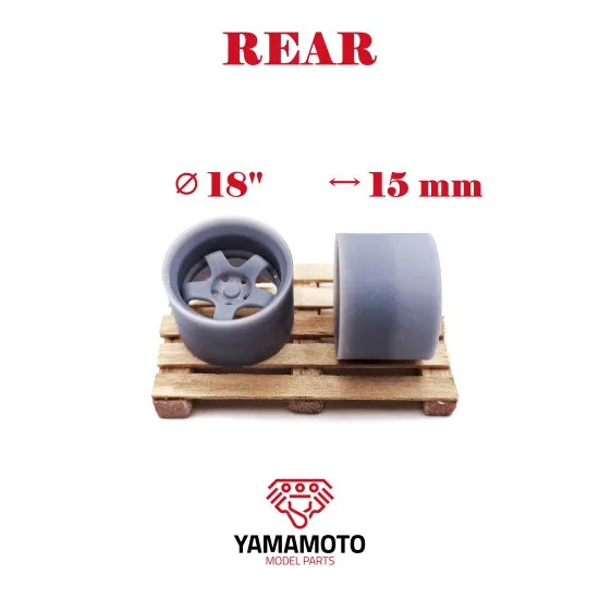 Yamamoto Ymprim6 1/24 Wheels Work Meister S1 2p 18inch 5 Nuts, Adapters, Decals