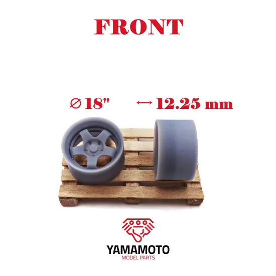 Yamamoto Ymprim6 1/24 Wheels Work Meister S1 2p 18inch 5 Nuts, Adapters, Decals