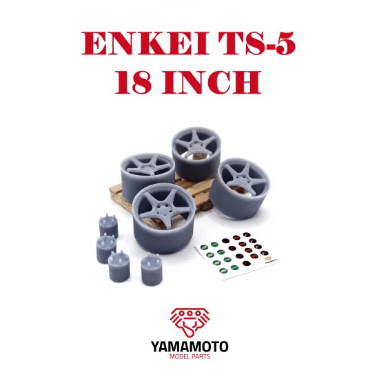 Yamamoto Ymprim7 1/24 Resin Wheels Enkei Ts-5 18inch Adapters, Decals