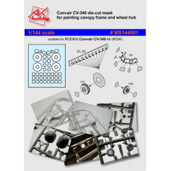 Dan Models Ms144001 1/144 Painting Mask For Aiplane Convair Cv340 Roden
