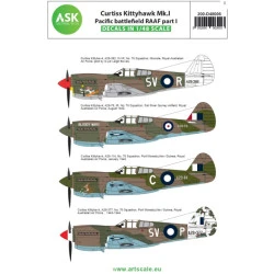Ask D48006 1/48 Decal For Curtiss Kittyhawk Mk.i Pacific Battlefield Raaf Part I