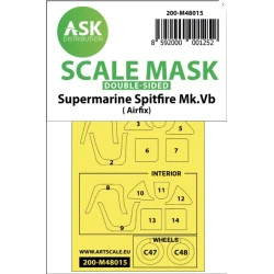 Ask M48015 1/48 Double-sided Painting Mask For Spitfire Mk.vb For Airfix