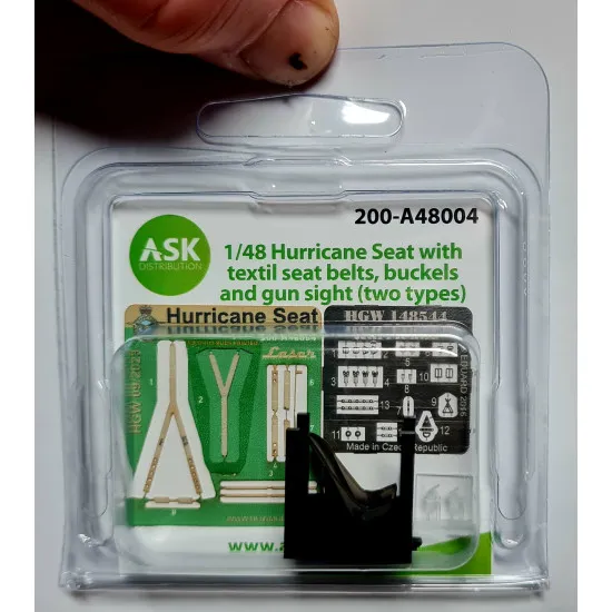 Ask A48004 1/48 Hurricane Seat Textil Seat Belts, Buckels And Gun Sight 2 Types Ask A48004 1/48 Hurricane Seat Textil Seat Belts, Buckels And Gun Sight 2 Types