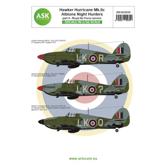 Ask D32030 1/32 Hawker Hurricane Mk.iic Part 4 - Albions Night Hunters Raf